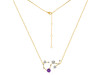 Scorpio Zodiac Star Constellation Amethyst & White Topaz Necklace AMT-RDN-495.