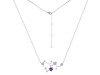 Sagittarius Zodiac Star Constellation Amethyst & White Topaz Necklace AMT-RDN-496.