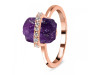 Amethyst Raw Crystal & White Topaz Ring AMT-RR-381.