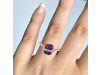 Amethyst Raw Crystal & White Topaz Ring AMT-RR-381.