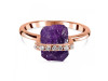 Amethyst Raw Crystal & White Topaz Ring AMT-RR-381.