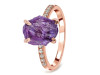 Amethyst Raw Crystal & White Topaz Ring AMT-RR-397.