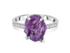 Amethyst Raw Crystal & White Topaz Ring AMT-RR-397.