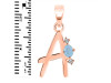 Aquamarine & White Topaz Alphabet A Pendant AQM-RDA-1.