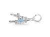 Aquamarine & White Topaz Alphabet A Pendant AQM-RDA-1.