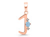 Aquamarine & White Topaz Alphabet J Pendant AQM-RDA-10.