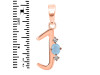 Aquamarine & White Topaz Alphabet J Pendant AQM-RDA-10.