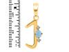 Aquamarine & White Topaz Alphabet J Pendant AQM-RDA-10.
