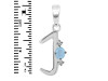 Aquamarine & White Topaz Alphabet J Pendant AQM-RDA-10.
