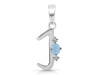 Aquamarine & White Topaz Alphabet J Pendant AQM-RDA-10.