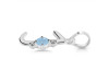 Aquamarine & White Topaz Alphabet J Pendant AQM-RDA-10.