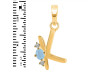 Aquamarine & White Topaz Alphabet K Pendant AQM-RDA-11.