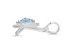 Aquamarine & White Topaz Alphabet K Pendant AQM-RDA-11.