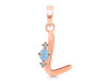 Aquamarine & White Topaz Alphabet L Pendant AQM-RDA-12.