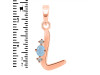 Aquamarine & White Topaz Alphabet L Pendant AQM-RDA-12.
