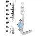 Aquamarine & White Topaz Alphabet L Pendant AQM-RDA-12.