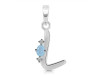 Aquamarine & White Topaz Alphabet L Pendant AQM-RDA-12.