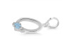 Aquamarine & White Topaz Alphabet O Pendant AQM-RDA-15.