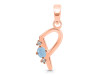 Aquamarine & White Topaz Alphabet P Pendant AQM-RDA-16.