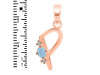 Aquamarine & White Topaz Alphabet P Pendant AQM-RDA-16.