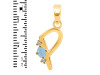Aquamarine & White Topaz Alphabet P Pendant AQM-RDA-16.