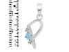 Aquamarine & White Topaz Alphabet P Pendant AQM-RDA-16.