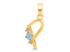 Aquamarine & White Topaz Alphabet P Pendant AQM-RDA-16.