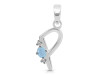 Aquamarine & White Topaz Alphabet P Pendant AQM-RDA-16.