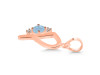 Aquamarine & White Topaz Alphabet P Pendant AQM-RDA-16.