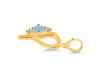 Aquamarine & White Topaz Alphabet P Pendant AQM-RDA-16.
