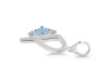Aquamarine & White Topaz Alphabet P Pendant AQM-RDA-16.