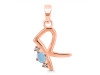 Aquamarine & White Topaz Alphabet R Pendant AQM-RDA-18.