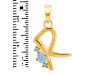 Aquamarine & White Topaz Alphabet R Pendant AQM-RDA-18.
