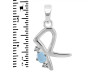 Aquamarine & White Topaz Alphabet R Pendant AQM-RDA-18.