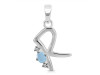 Aquamarine & White Topaz Alphabet R Pendant AQM-RDA-18.