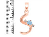 Aquamarine & White Topaz Alphabet S Pendant AQM-RDA-19.