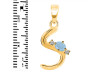 Aquamarine & White Topaz Alphabet S Pendant AQM-RDA-19.