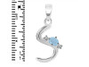 Aquamarine & White Topaz Alphabet S Pendant AQM-RDA-19.