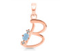 Aquamarine & White Topaz Alphabet B Pendant AQM-RDA-2.