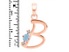 Aquamarine & White Topaz Alphabet B Pendant AQM-RDA-2.