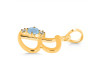Aquamarine & White Topaz Alphabet B Pendant AQM-RDA-2.