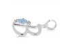 Aquamarine & White Topaz Alphabet B Pendant AQM-RDA-2.