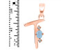 Aquamarine & White Topaz Alphabet T Pendant AQM-RDA-20.
