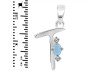 Aquamarine & White Topaz Alphabet T Pendant AQM-RDA-20.