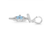 Aquamarine & White Topaz Alphabet T Pendant AQM-RDA-20.