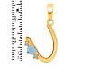 Aquamarine & White Topaz Alphabet U Pendant AQM-RDA-21.