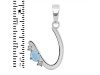 Aquamarine & White Topaz Alphabet U Pendant AQM-RDA-21.