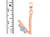 Aquamarine & White Topaz Alphabet V Pendant AQM-RDA-22.