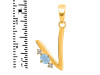 Aquamarine & White Topaz Alphabet V Pendant AQM-RDA-22.