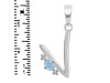 Aquamarine & White Topaz Alphabet V Pendant AQM-RDA-22.